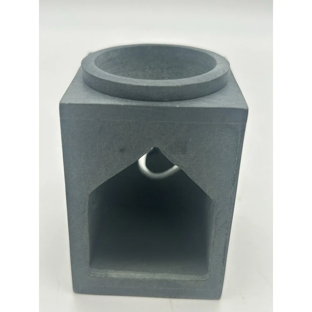 Set Of 3 -Soapstone Incense Oil Diffuser/candle  Hand Carved Ornate Green/Gray